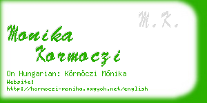 monika kormoczi business card