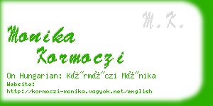 monika kormoczi business card